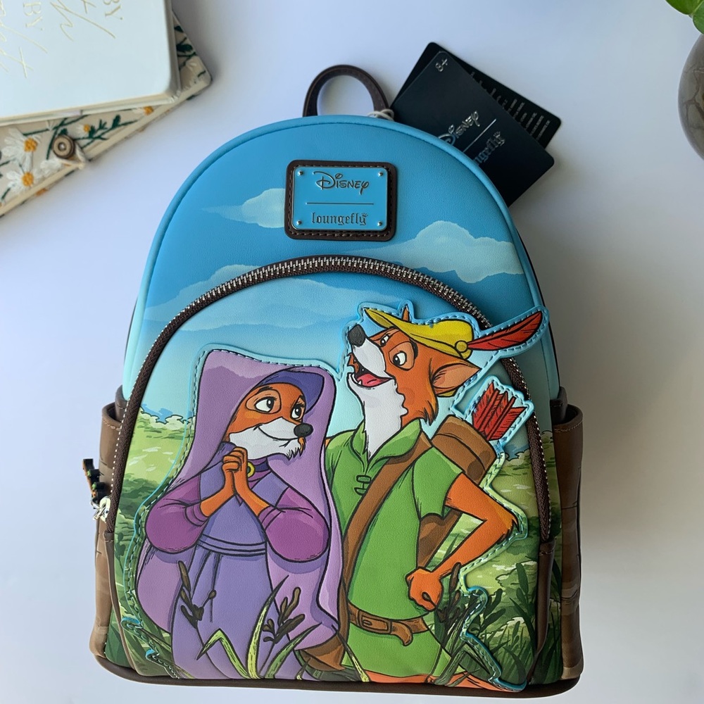 New Loungefly Disney Robin Hood and Maid Marian Backpack.
